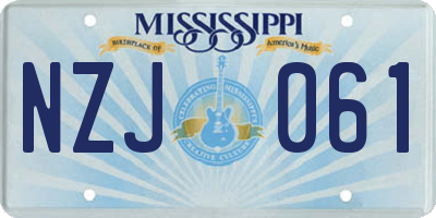 MS license plate NZJ061