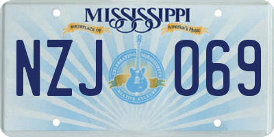 MS license plate NZJ069
