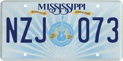 MS license plate NZJ073