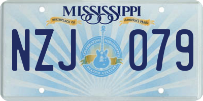 MS license plate NZJ079