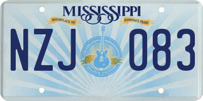 MS license plate NZJ083