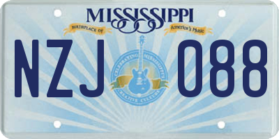 MS license plate NZJ088