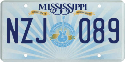 MS license plate NZJ089