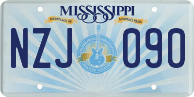 MS license plate NZJ090