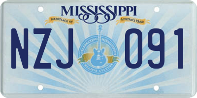 MS license plate NZJ091