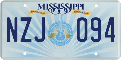 MS license plate NZJ094
