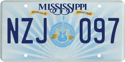 MS license plate NZJ097