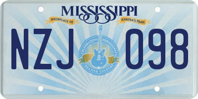 MS license plate NZJ098