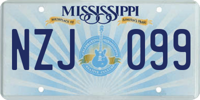 MS license plate NZJ099