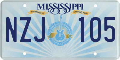MS license plate NZJ105