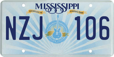 MS license plate NZJ106
