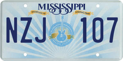 MS license plate NZJ107