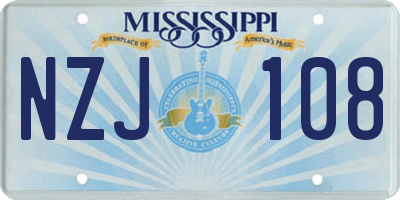 MS license plate NZJ108