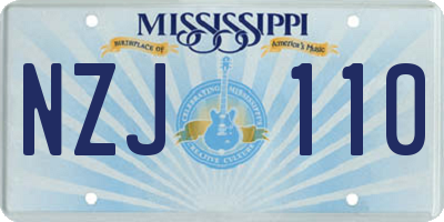 MS license plate NZJ110