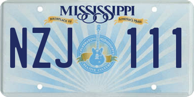 MS license plate NZJ111
