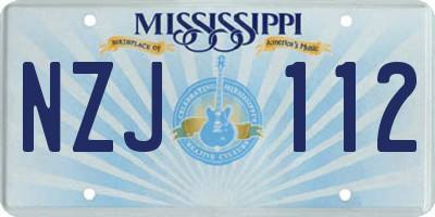 MS license plate NZJ112