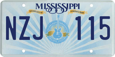 MS license plate NZJ115