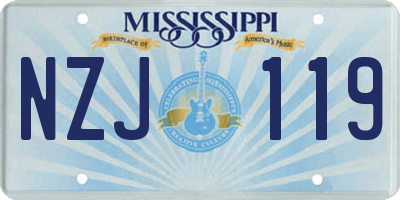 MS license plate NZJ119