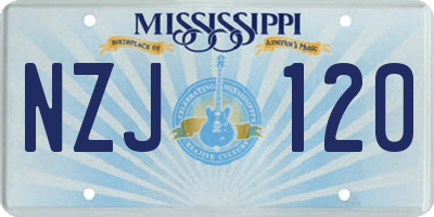 MS license plate NZJ120