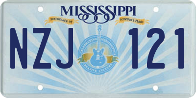 MS license plate NZJ121