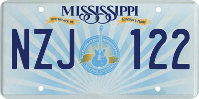 MS license plate NZJ122