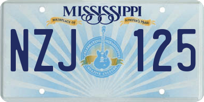 MS license plate NZJ125