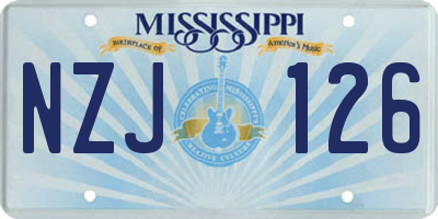 MS license plate NZJ126