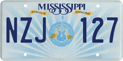 MS license plate NZJ127