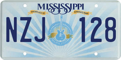 MS license plate NZJ128