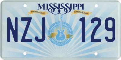 MS license plate NZJ129