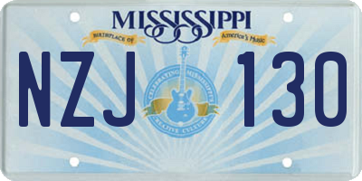 MS license plate NZJ130