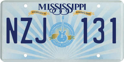 MS license plate NZJ131