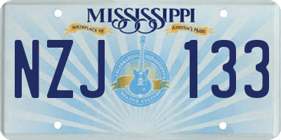 MS license plate NZJ133