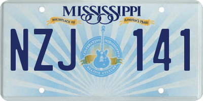 MS license plate NZJ141