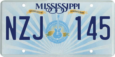 MS license plate NZJ145