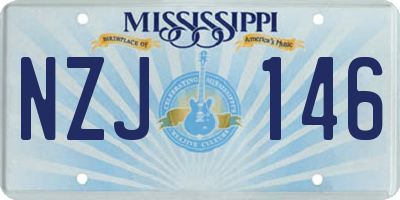 MS license plate NZJ146