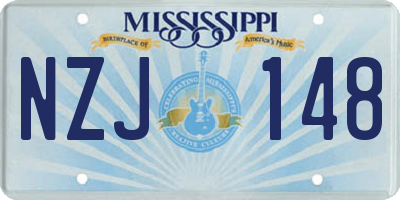 MS license plate NZJ148