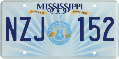 MS license plate NZJ152