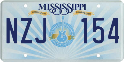 MS license plate NZJ154