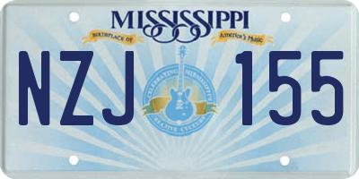 MS license plate NZJ155