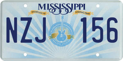 MS license plate NZJ156