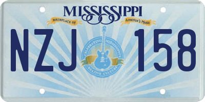 MS license plate NZJ158
