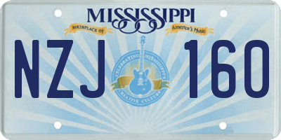 MS license plate NZJ160