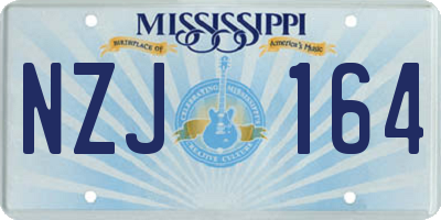 MS license plate NZJ164