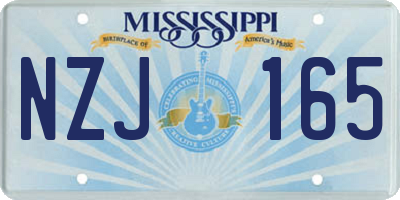 MS license plate NZJ165