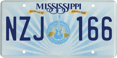 MS license plate NZJ166