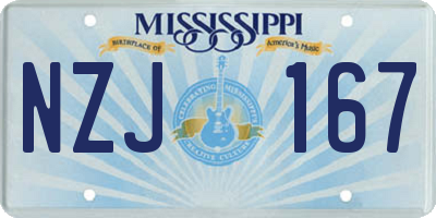 MS license plate NZJ167