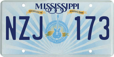 MS license plate NZJ173