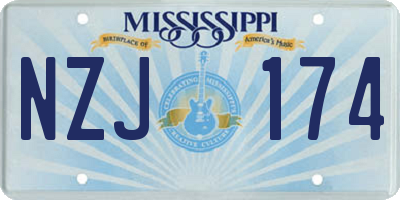 MS license plate NZJ174