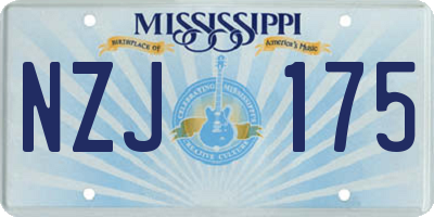 MS license plate NZJ175